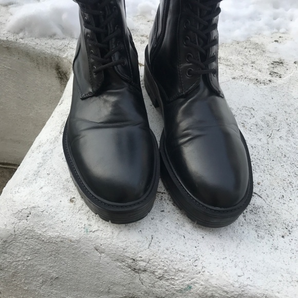 Zara Tall Lace Up Combat Boots - Picture 7 of 8